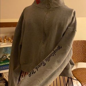 Zip up crop top sweatshirt